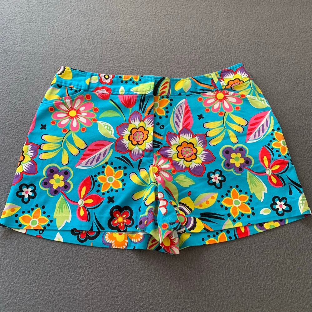 Bamboo Traders Y2K Vintage Colorful Floral Tropical Shorts Size 14 Vacation